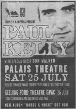Paul Kelly concert advert