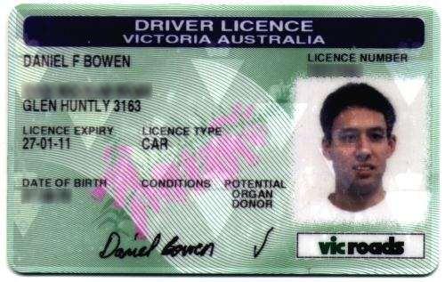 Daniel's driver licence