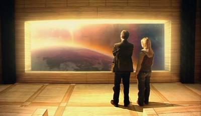 The Doctor and Rose, in The End Of The World (episode 2)