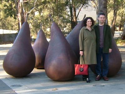 Marita and Daniel and giant pears