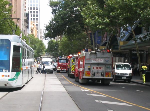 Collins Street, fire engines