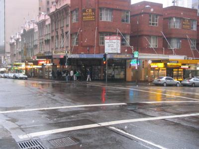 Goulburn Street, Sydney, in the rain