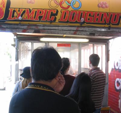 Queue at Olympic Doughnuts