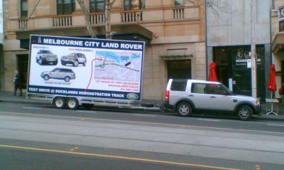 Mobile Land Rover billboard