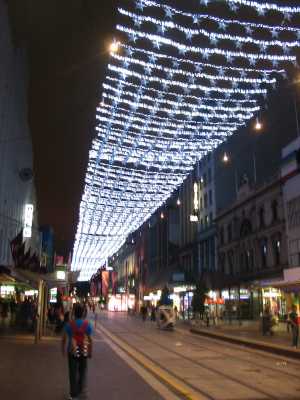 Bourke Street Mall at night