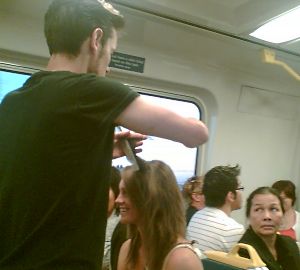 Hairdresser on train 2
