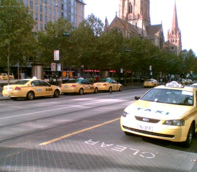 Cabs in Swanston Street
