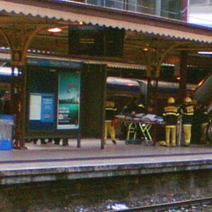 Emergency services at Flinders Street Station