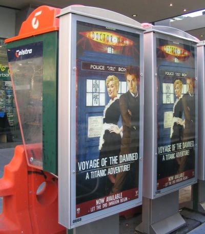 Doctor Who: Voyage of the Damned ads on phone booths