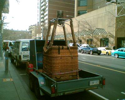 Hot air balloon packed up