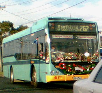 Bus 767 with Christmas decorations