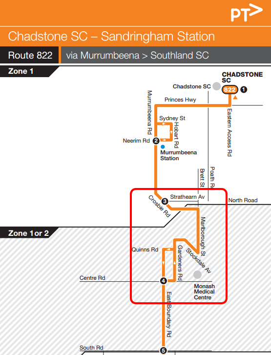 Bus 822 map