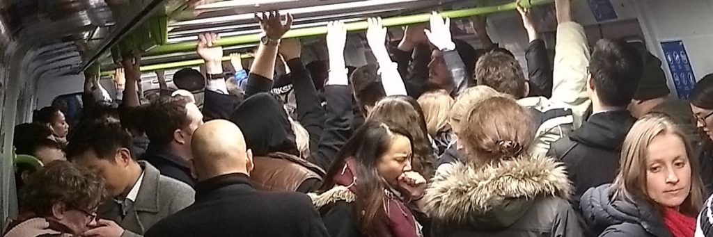 Crowded train, Dandenong line