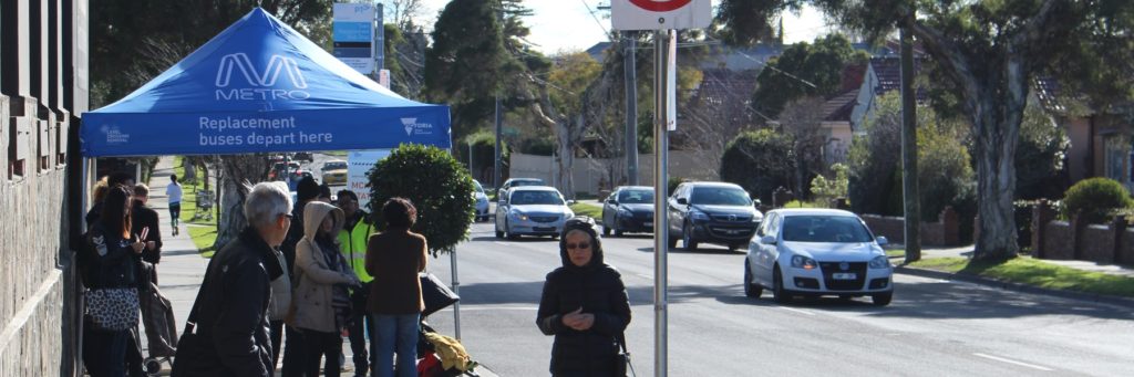 Train replacement bus stop