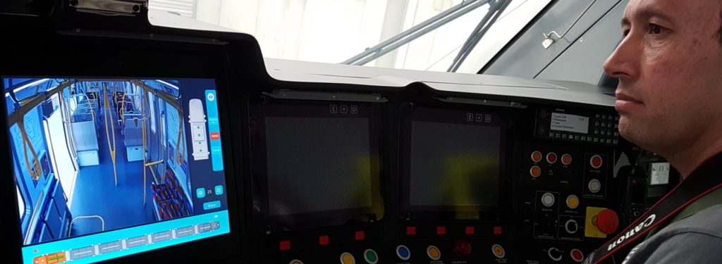 Mock-up cab of new metro train