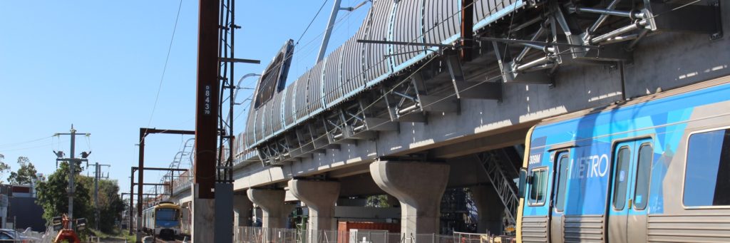 Noble Park skyrail under construction