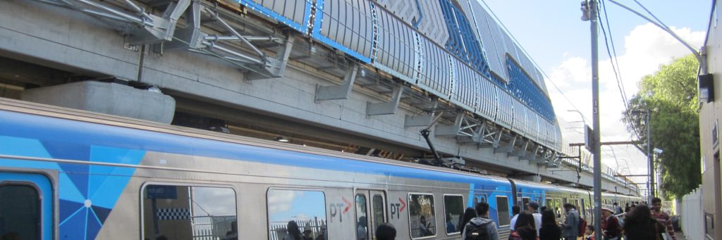 Clayton station under construction