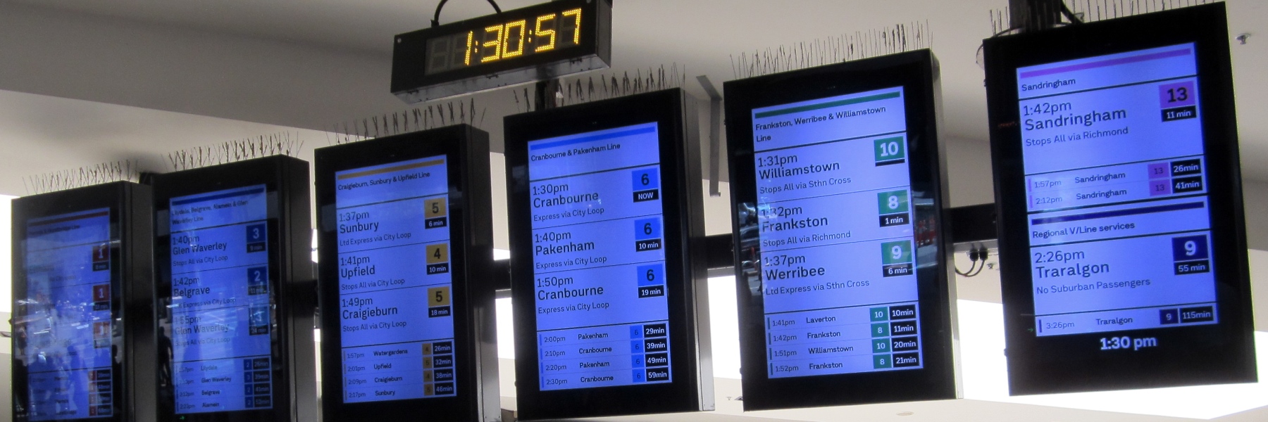 Concourse screens at Flinders Street Station