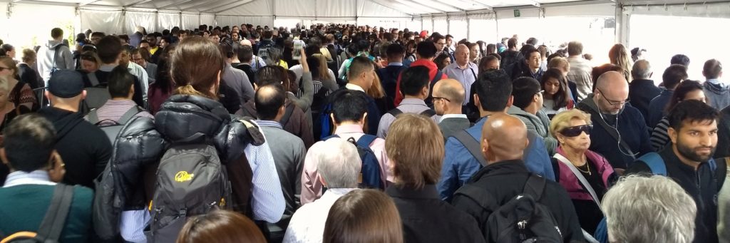 Queue for rail replacement buses