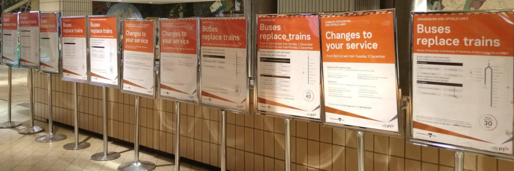 Rail disruption posters