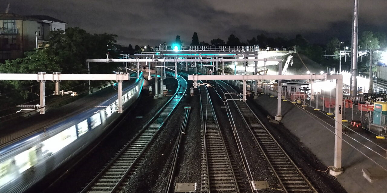 Train at night