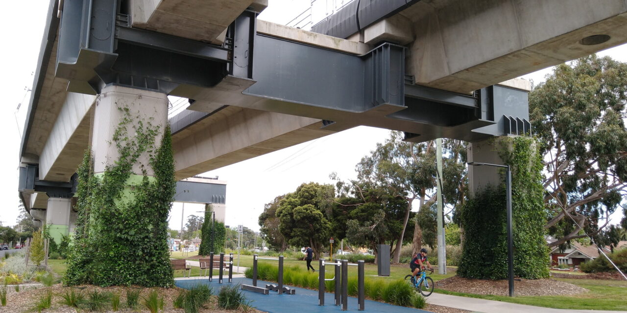 Under the skyrail at Carnegie