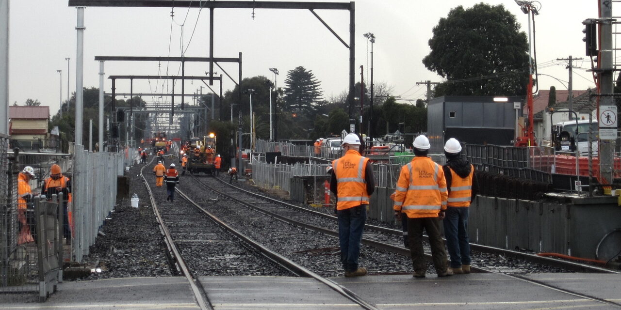 Rail works at Ormond, 2016