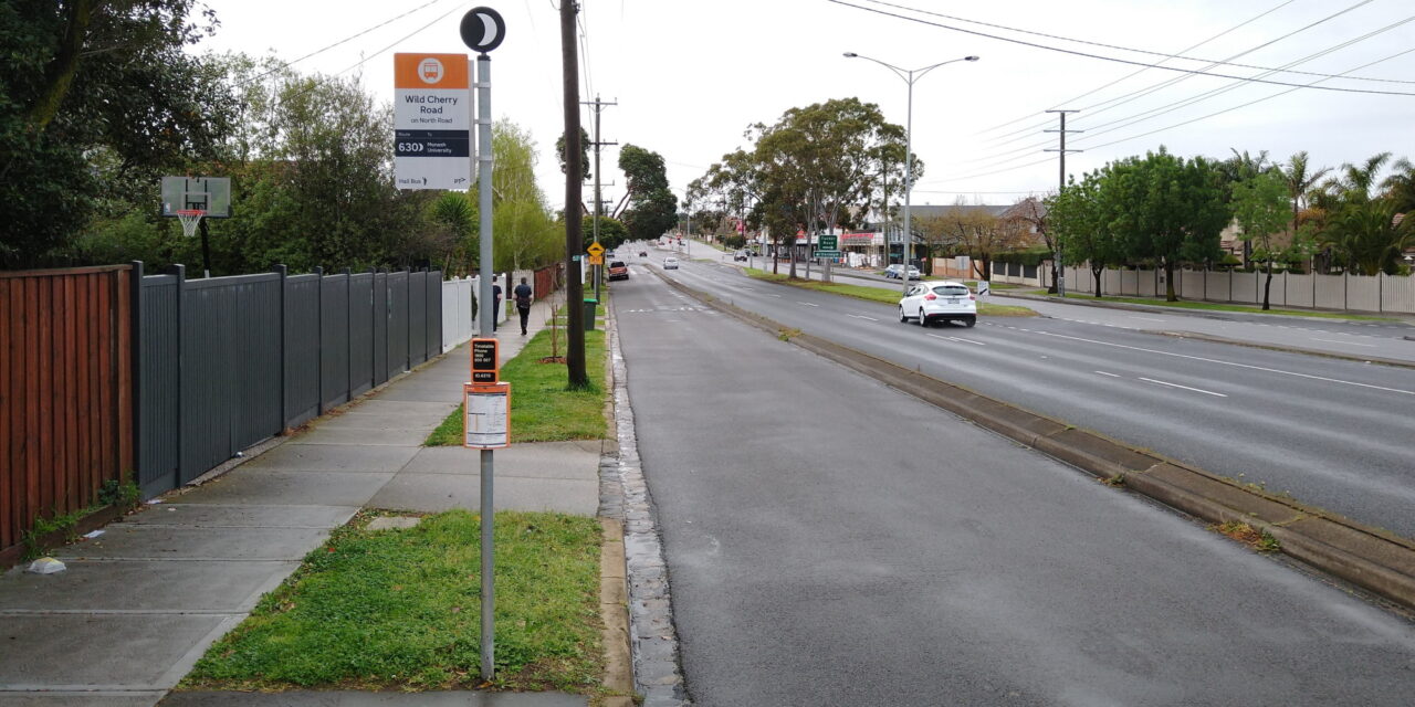 Bus stop on North Road