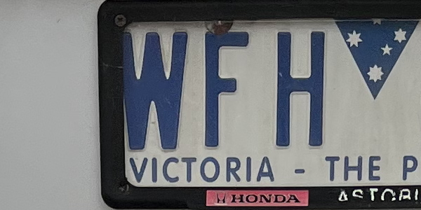 Licence plate: WFH