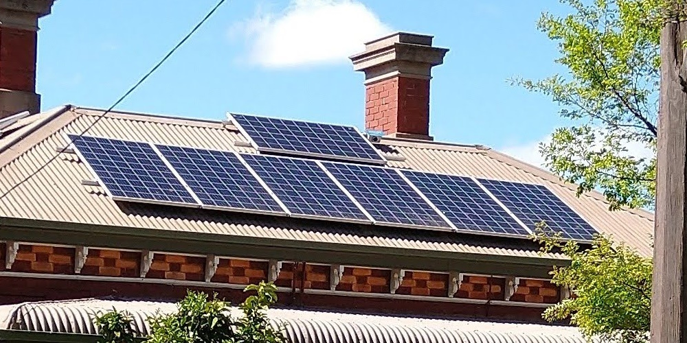 Solar panels on a roof