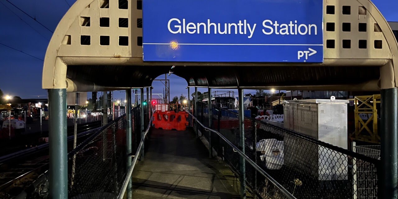 Glenhuntly station during level crossing removal works