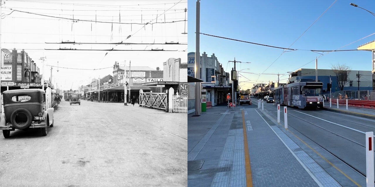 Glen Huntly crossing: 1920s vs 2023