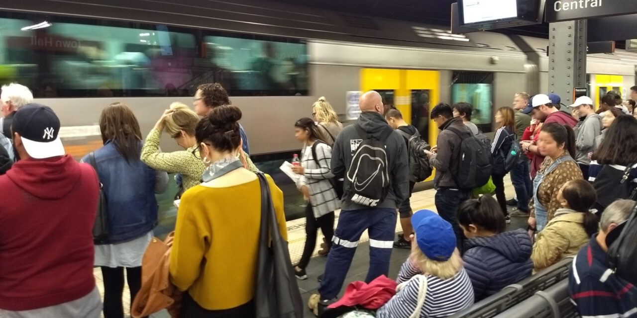 Sydney train at Town Hall station
