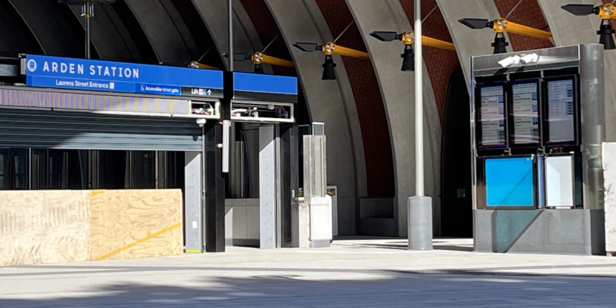 Arden station entrance under construction