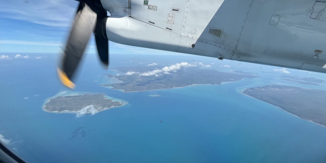 Flying in a Dash 8 aircraft over Far North Queensland