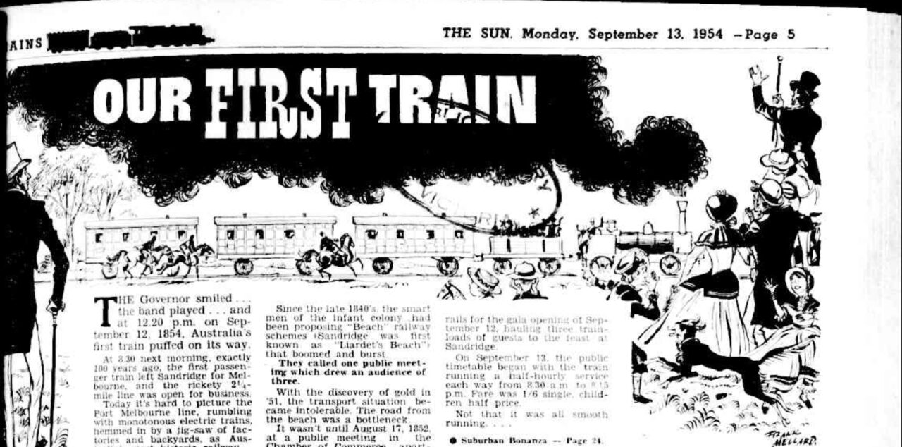 Sun News Pictorial, 13/9/1954: Our First Train