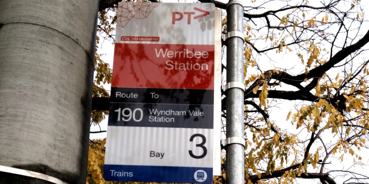 Bus stop at Werribee station for route 190