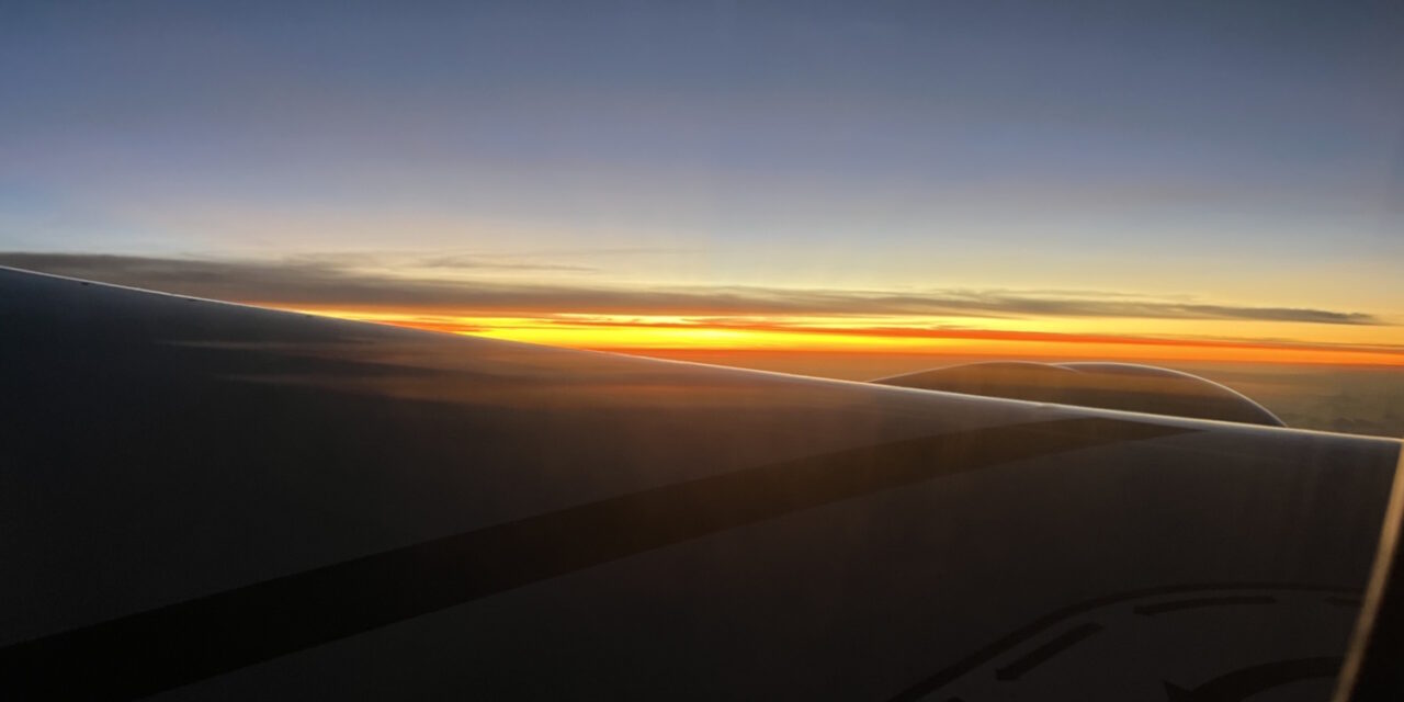 Sunset from a plane