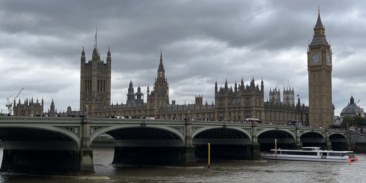 Looking across the river Thames to Westminster
