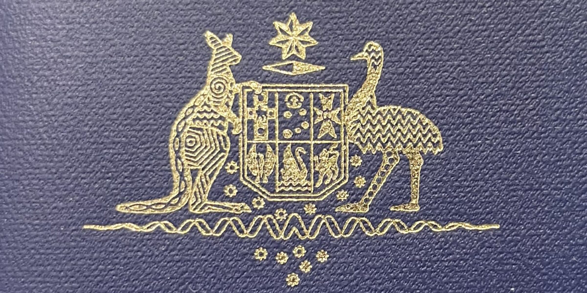 Australian coat of arms from a passport