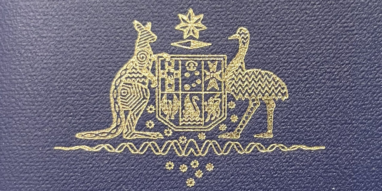 Australian coat of arms from a passport
